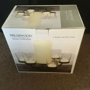 COPY - NIB Briarwood Pillar candle holder w/ 6 Tea Lights